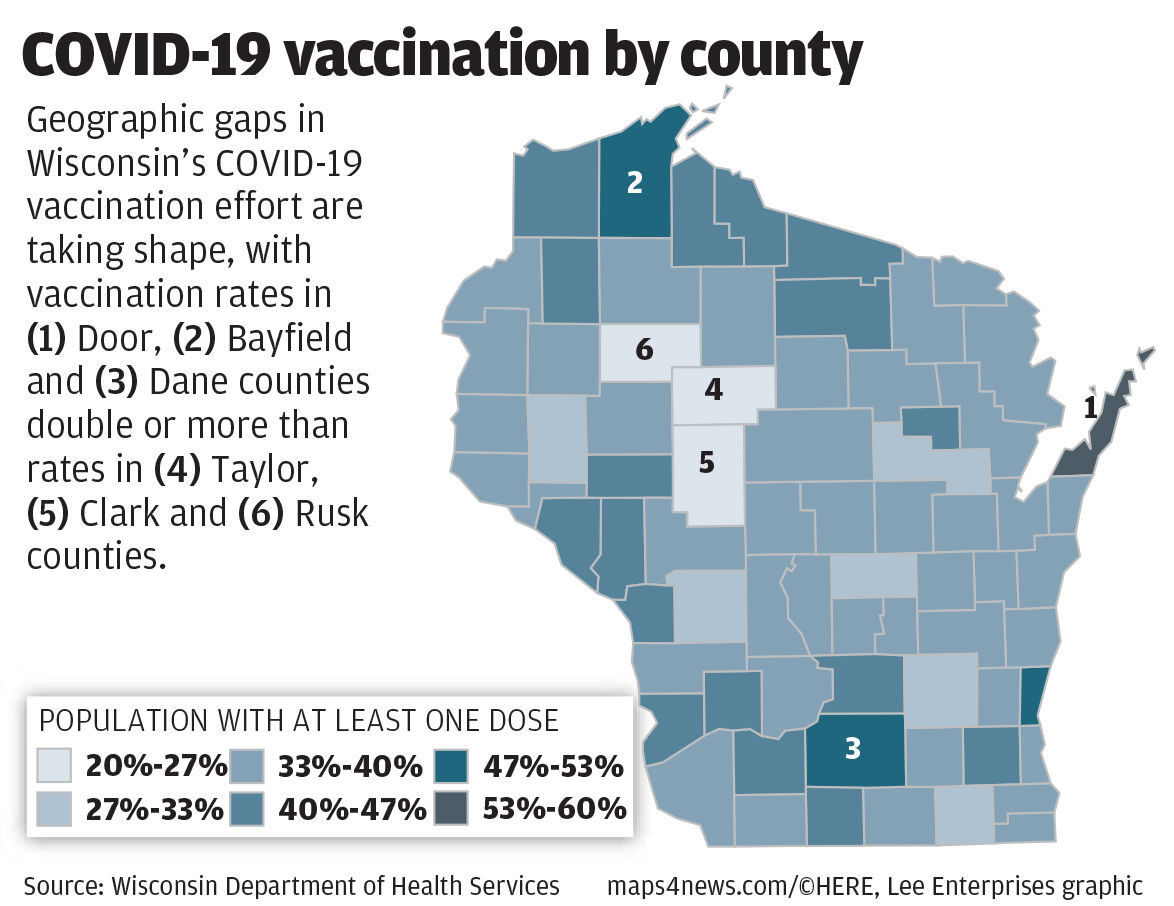 COVID-19 vaccination by county